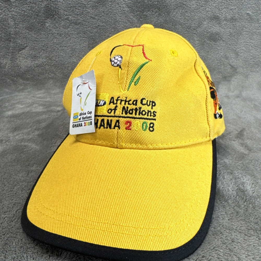 Africa Cup Of Nations Hat Ghana 2008 NWT Yellow Strap Back‎